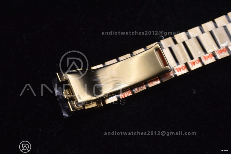 Dial 40 Markers President 701 Crystal GMF A2836 DayDate On 904L RG Black Bracelet Lightweight Steel Tungsten Weighted V with 0725